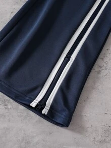 SHEIN Coolqubz Tween Boy Drawstring Waist Colorblock Casual Everyday Sweatpants - Navy Blue - View 5