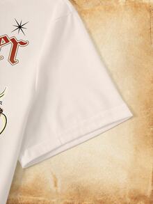 HARRY POTTER X SHEIN Women's Letter & Book Print Round Neck Short Sleeve Casual T-Shirt - White - View 5