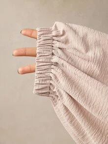 Boho Mama Macacão de Maternidade com Alças de Ombro Elásticas, Fechamento com Botões na Frente e Bolsos (Estilo Rústico Ocidental) - Damasco - Visão 10