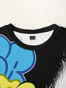 SpongeBob SquarePants | SHEIN Men's Round Neck Short Sleeve Casual T-Shirt - White - View 5