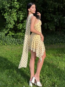 hhfernanda Women's Leopard Print Spaghetti Strap Mini Dress, Summer Outfits Clothes Beach For Woman Vacation Boho Tropical Clothe,Summer - Light Yellow - View 6