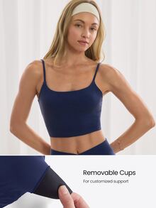 GLOWMODE FeatherFit™ Knot Going Anywhere Twisted Backless Tank Top Light Support Low Impact Yoga Pilates Daily Spring Summer - Dark Blue - View 3