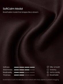 GLOWMODE Chaqueta con cremallera, cuello ancho, cordón ajustable y tela suave y transpirable de modal para días relajados, uso diario y casual - Marrón Chocolate - Ver 7