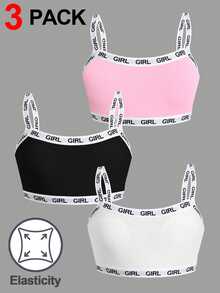 SHEIN 3PCS Tween Girls Bras And Bralettes - Multicolor - View 1
