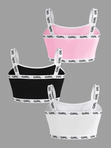 SHEIN 3PCS Tween Girls Bras And Bralettes - Multicolor - View 3