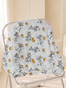 TOM & JERRY X SHEIN Women's Cartoon Print Round Neck Long Sleeve Casual Sweatshirt - White - View 2