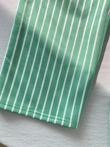 SHEIN Tween少女青少年女孩粉綠色龍蝦字母印花寬鬆衛衣條紋寬腿褲2件套 - 粉色 - 查看 10
