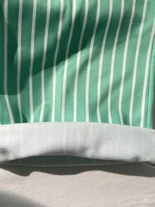 SHEIN Tween少女青少年女孩粉綠色龍蝦字母印花寬鬆衛衣條紋寬腿褲2件套 - 粉色 - 查看 11