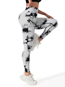 SHEIN Core Rhythm Women Seamless Ombre Sports Leggings Yoga Pants - Multicolor - View 5