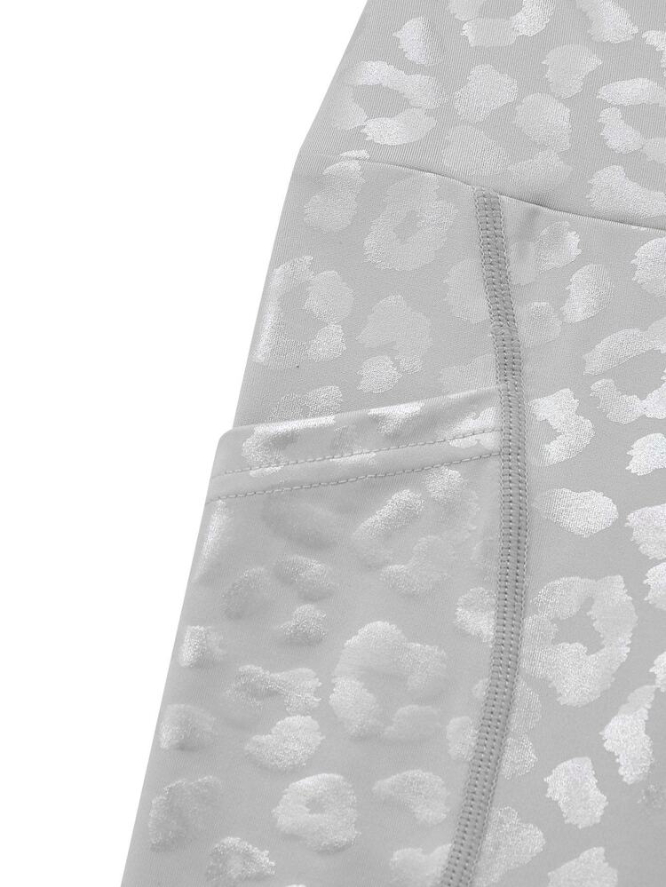 Core Rhythm 高腰无缝瑜伽紧身裤，印花设计，收腹提臀，舒适百搭，适合健身、户外、骑行等各种场合，时尚性感 - 淺灰色 - 查看 10