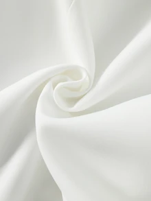 GlowEve CURVE Plus Size Women's Solid Color Ruffle Waist Tie Fashion Shirt - White - View 4