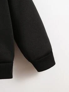 SHEIN Elladie kids 2件組少女簡約時尚粉色蝴蝶結黑色上衣與粉色長褲運動套裝 - 彩色 - 查看 5
