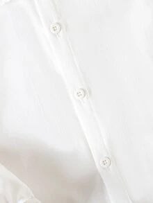 SHEIN Vintaside Kids 1件女嬰幼女上衣，甜美優雅白色花卉刺繡蕾絲飾邊，長袖泡泡袖彼得潘領，生日派對秋季萬聖節高雅風 - 白色 - 查看 7