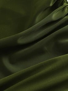 Bonvoyette 女款一件式抽繩深V領無鋼圈比基尼泳衣 - 軍綠色 - 查看 8