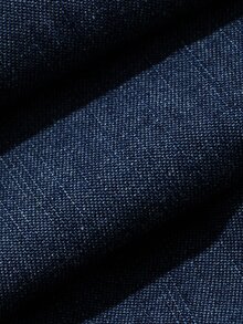 Dazy Plus 寬鬆圓領長袖抽繩荷葉邊優雅復古牛仔上衣 春秋冬款 - 深色水洗藍 - 查看 3