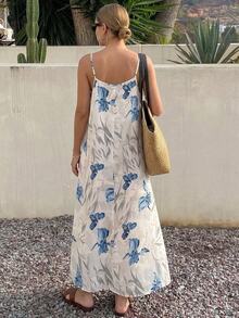 DAZY Floral Print Cami Sleep Dress - Navy Blue - View 2