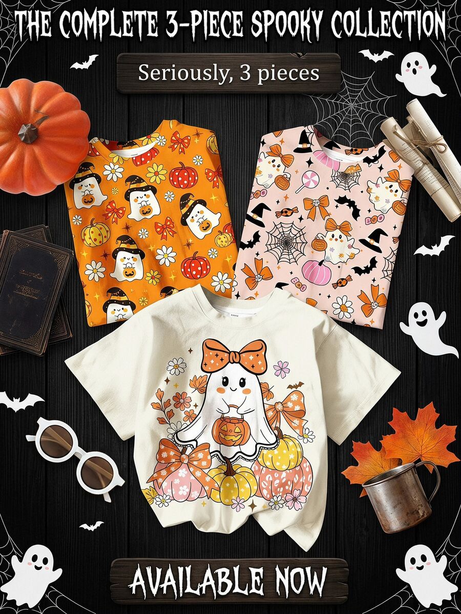 3 piezas de camisetas para niñas jóvenes - Multicolor - Ver 1