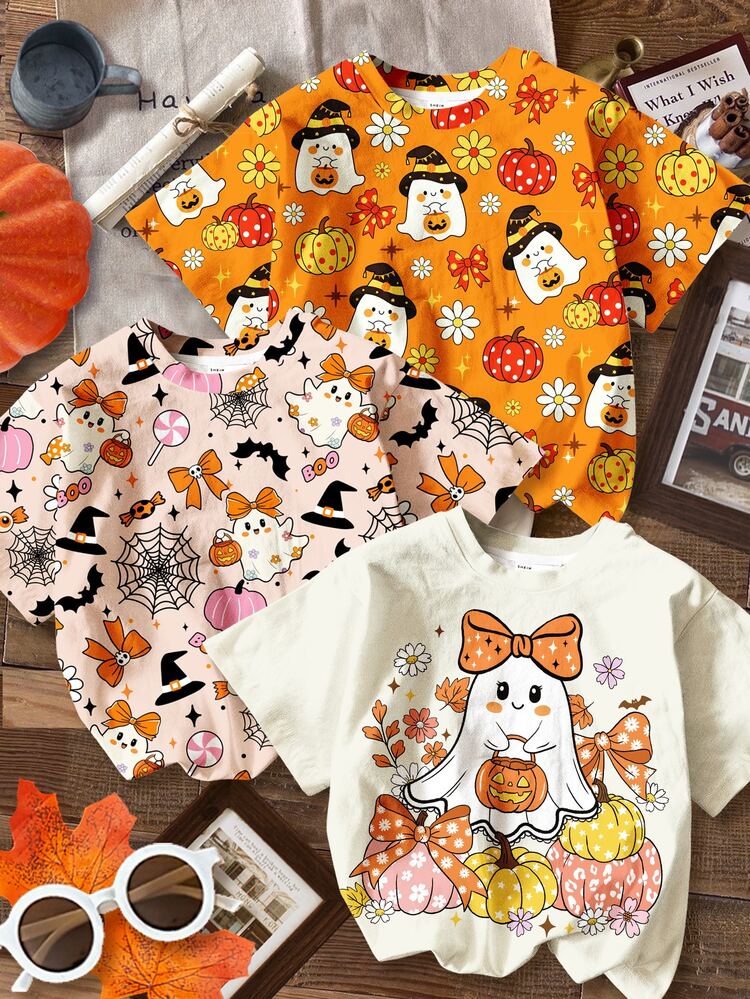 3 piezas de camisetas para niñas jóvenes - Multicolor - Añade 2