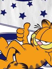 GARFIELD | SHEIN 少女卡通印花圓領短袖休閒T恤 - 白色 - 查看 4