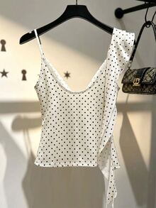 Resyla Women's Polka Dot Casual Versatile Everyday Camisole Top - Multicolor - View 2