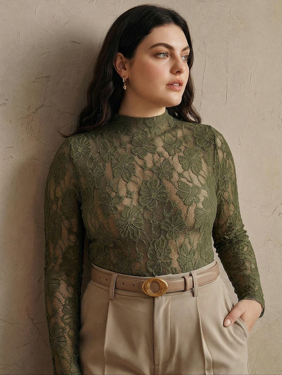 Autumn/Winter Vintage Floral Lace Top Fall