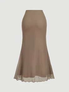 SHEIN MOD 两件套印花T恤和修身长裙，优雅女士套装 - 彩色 - 查看 10
