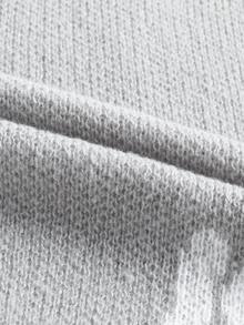 Claim Dot Men's Autumn/Winter Crew Neck Dropped Shoulder Long Sleeve Sweater English Letter Pattern Knitted Pullover Two-Tone Jacquard Loose Fit Grey Graphic - Grey - View 4