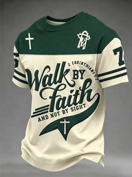 Manfinity Dauomo Men's T-Shirt Streetwear, Statement, Christian Theme, Suitable For Spring And Summer