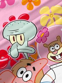 SpongeBob SquarePants | SHEIN 女童圓領短袖休閒百搭T恤 - 白色 - 查看 6