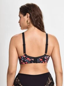 Slumbrini Plus Size Women Fashionable Underwire Bra, Lift - Black - View 2