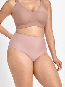 Slumbrini 3pcs/Pack Celana Dalam Wanita Ukuran Besar Nyaman Tanpa Jahitan, Dingin, Perekat, Pinggang Tinggi, Ukuran Plus - MultiWarna - View 13