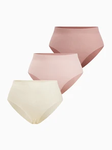 Slumbrini 3pcs/Pack Celana Dalam Wanita Ukuran Besar Nyaman Tanpa Jahitan, Dingin, Perekat, Pinggang Tinggi, Ukuran Plus - MultiWarna - View 10