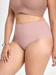 Slumbrini 3pcs/Pack Celana Dalam Wanita Ukuran Besar Nyaman Tanpa Jahitan, Dingin, Perekat, Pinggang Tinggi, Ukuran Plus - MultiWarna - View 6