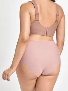 Slumbrini 3pcs/Pack Celana Dalam Wanita Ukuran Besar Nyaman Tanpa Jahitan, Dingin, Perekat, Pinggang Tinggi, Ukuran Plus - MultiWarna - View 2