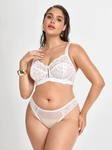 Slumbrini Plus Size Women Comfortable Daily Fashion Underwire Bra - White - View 6