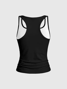 ROMWE Grunge Punk Women's Animal Print Casual Daily Wear Top - Black - View 2