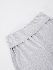青少年女孩秋冬休閒百搭多功能日常內外穿瑜伽健身運動底層圓領長袖修身短版上衣 - 灰色 - 查看 5
