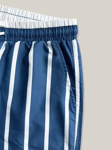 Manfinity KASUA Men's Contrast Color Striped Beach Shorts - Dusty Blue - View 7