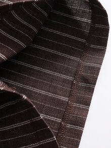 SHEIN 青少年女孩棕色編織寬鬆直筒舒適鬆緊腰長褲，休閒寬版工裝極簡百搭，適合秋冬 - 棕色 - 查看 10