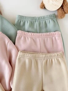 6-Piece Set Of Newborn Casual And Simple Round-Neck Sweatshirts And Trousers With Patch Decorations And Grab Material. A Cost-Effective Multi-Piece Set Suitable For Birthday Parties, Evening Parties, Performances, Weddings, Baptisms, And Opening Ceremonies. Suitable For Christmas And Holidays. Suitable For Daily Use, Suitable For School, Suitable For Travel, And Suitable For Autumn And Winter. - Multicolor - View 5