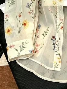 INAWLY 女款花卉圖案休閒百搭日常穿著襯衫 - 彩色 - 查看 3