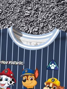 SHEIN | PAW Patrol Young Boy Summer Casual Striped Dog Print Short Sleeve T-Shirt And Shorts Set - White - View 4