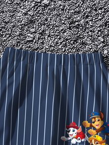 SHEIN | PAW Patrol Young Boy Summer Casual Striped Dog Print Short Sleeve T-Shirt And Shorts Set - White - View 7