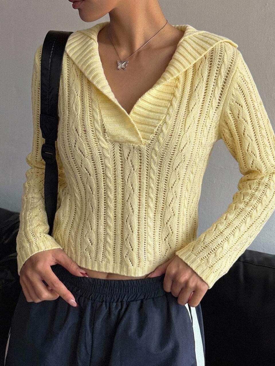 Women's Solid Color Fitted Twisted Cable Knit Hooded Long Sleeve Casual Vacation Korean Style Autumn/Winter Sweater