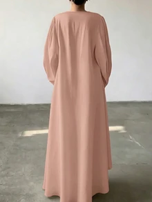 INAWLY 大码女式两件套，休闲浪漫风格，纯色，适合日常穿着和度假 - 珊瑚橙 - 查看 2