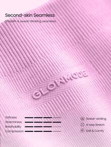 GLOWMODE 31" Ultrafine Soft Seamless SunFlow High Waist Sculpting Fit Seamless Butt Lift Compression Double Layer Coverage Flare Leggings Gym Summer - Baby Pink - View 9