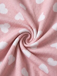 SHEIN 3件組新生女嬰休閒針織花卉彈性連身衣套裝 中性嬰兒服飾 - 粉色 - 查看 5