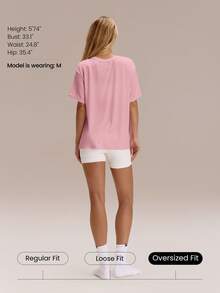 GLOWMODE Modal Oversized Everymode Tee Daily Casual  Compression Shirt - Baby Pink - View 2