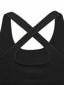 Velisys Velisys Women Plain Minimalist Everyday Cross-Strap Seamless Sports T-Shirt - Multicolor - View 6