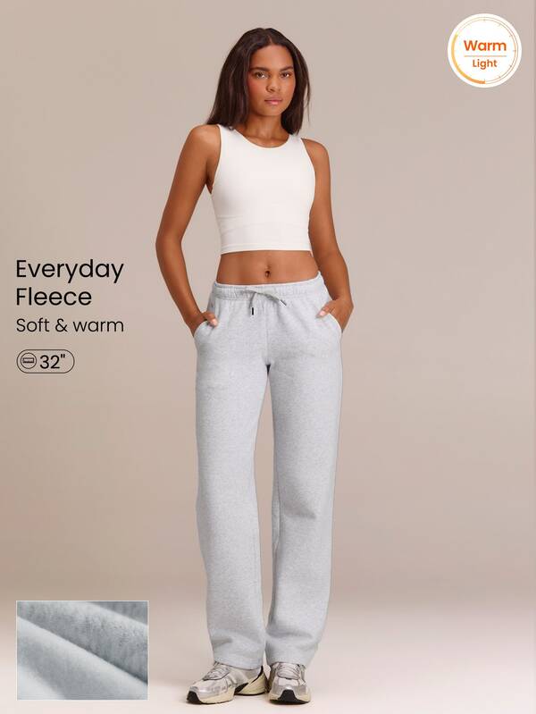 GLOWMODE Everyday Fleece Cloud Nine Tall Wide Leg Sweatpants With Adjustable Drawstring Waist & Side Pockets Daily Casual Wear